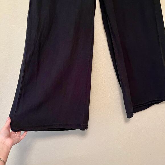 Like new $168 Splendid Angie Wide Leg Palazzo Pant Black Large Linen Blend - Picture 10 of 11